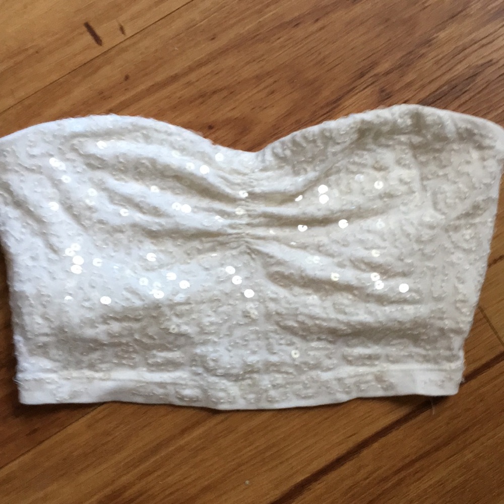 Express White Sequined Bandeau